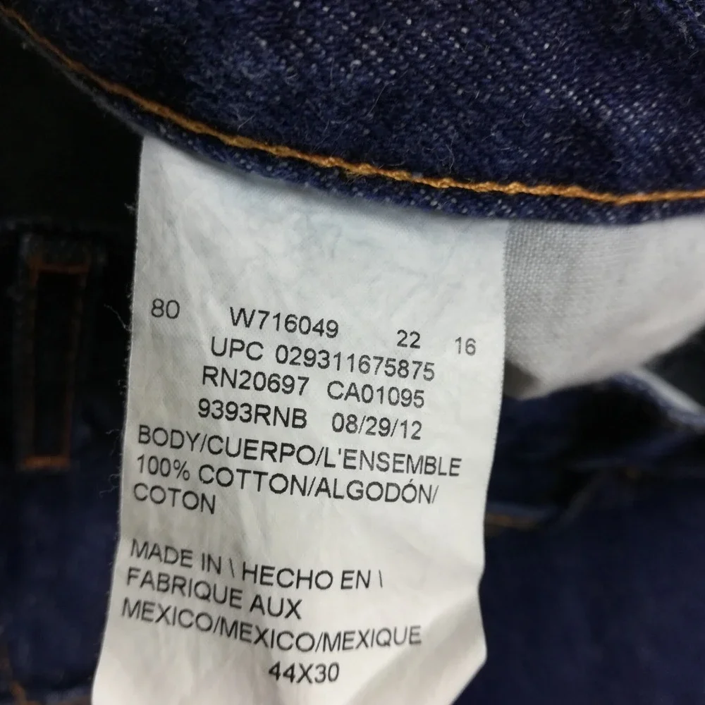 Dickies Mens Jeans Regular Fit Straight Leg Blue Denim Dark Indigo 44x30‎